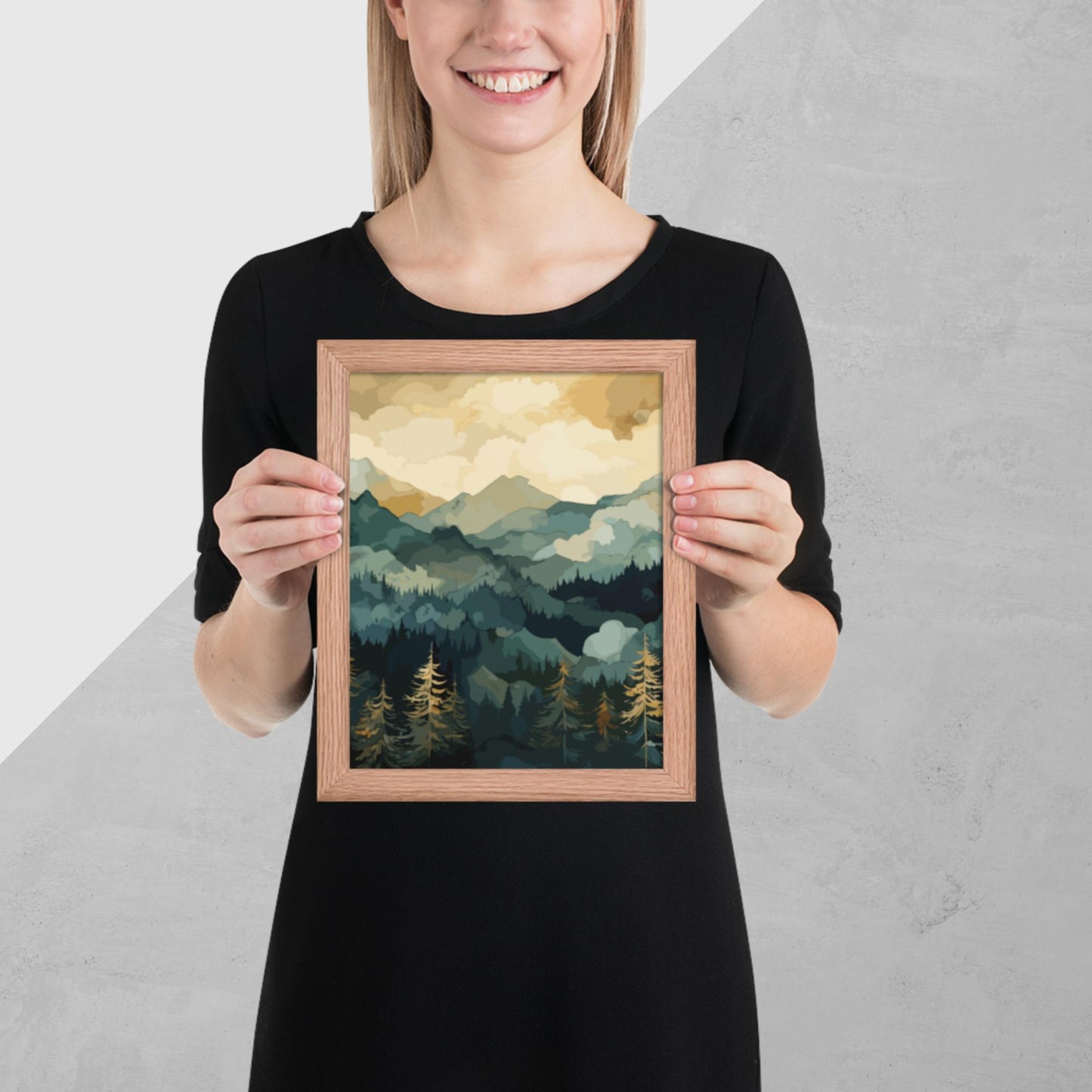 Mountainous Forest Framed Poster