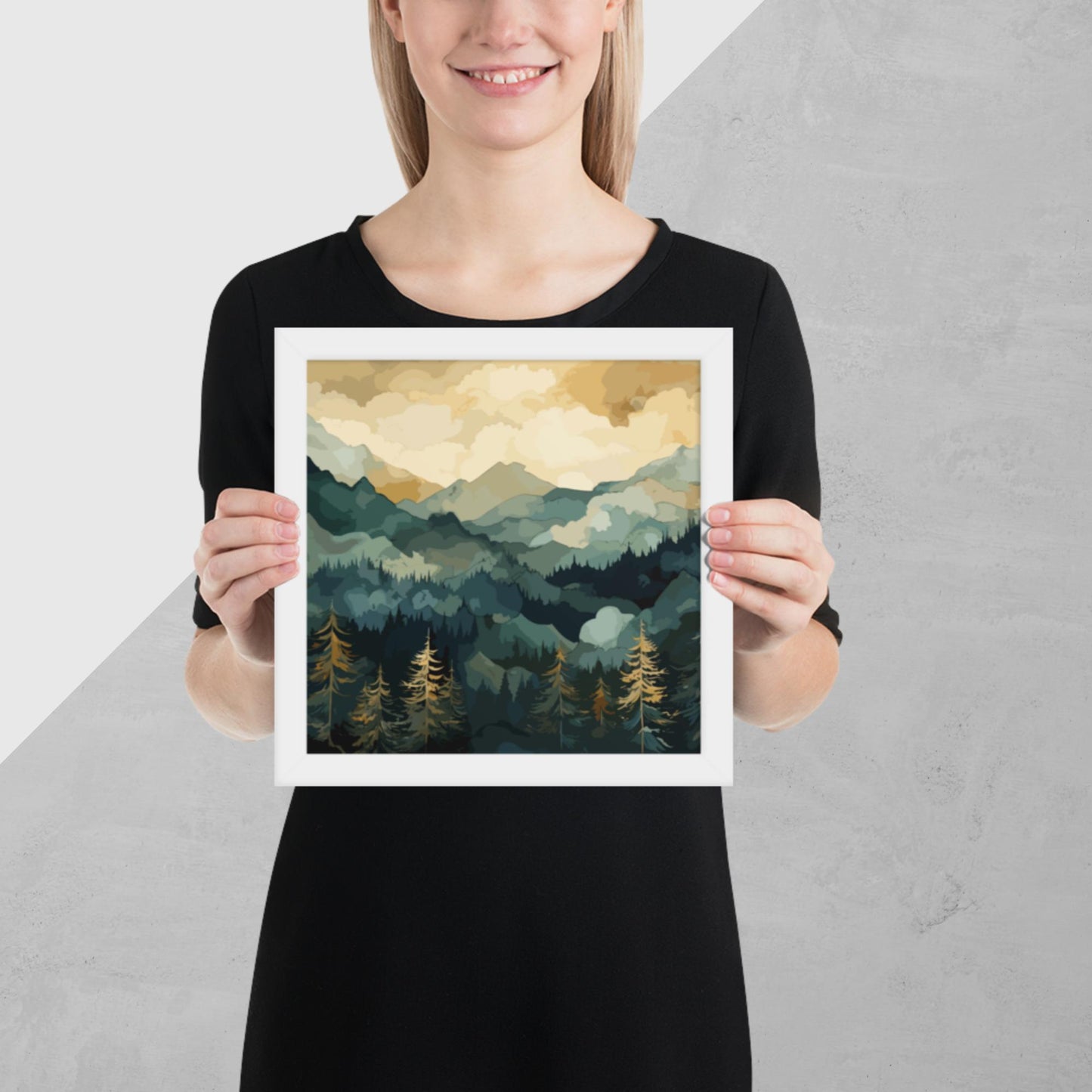 Mountainous Forest Framed Poster