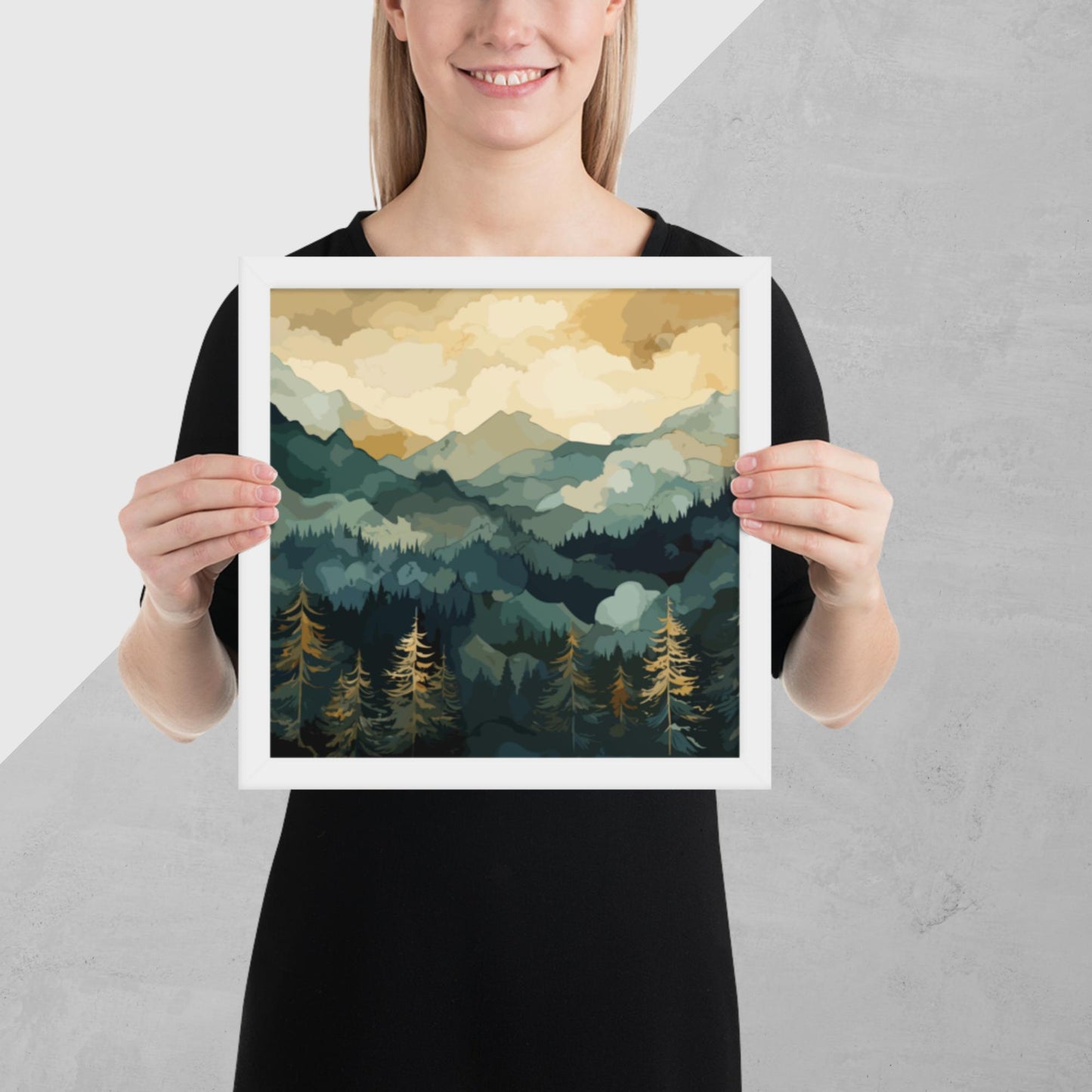 Mountainous Forest Framed Poster