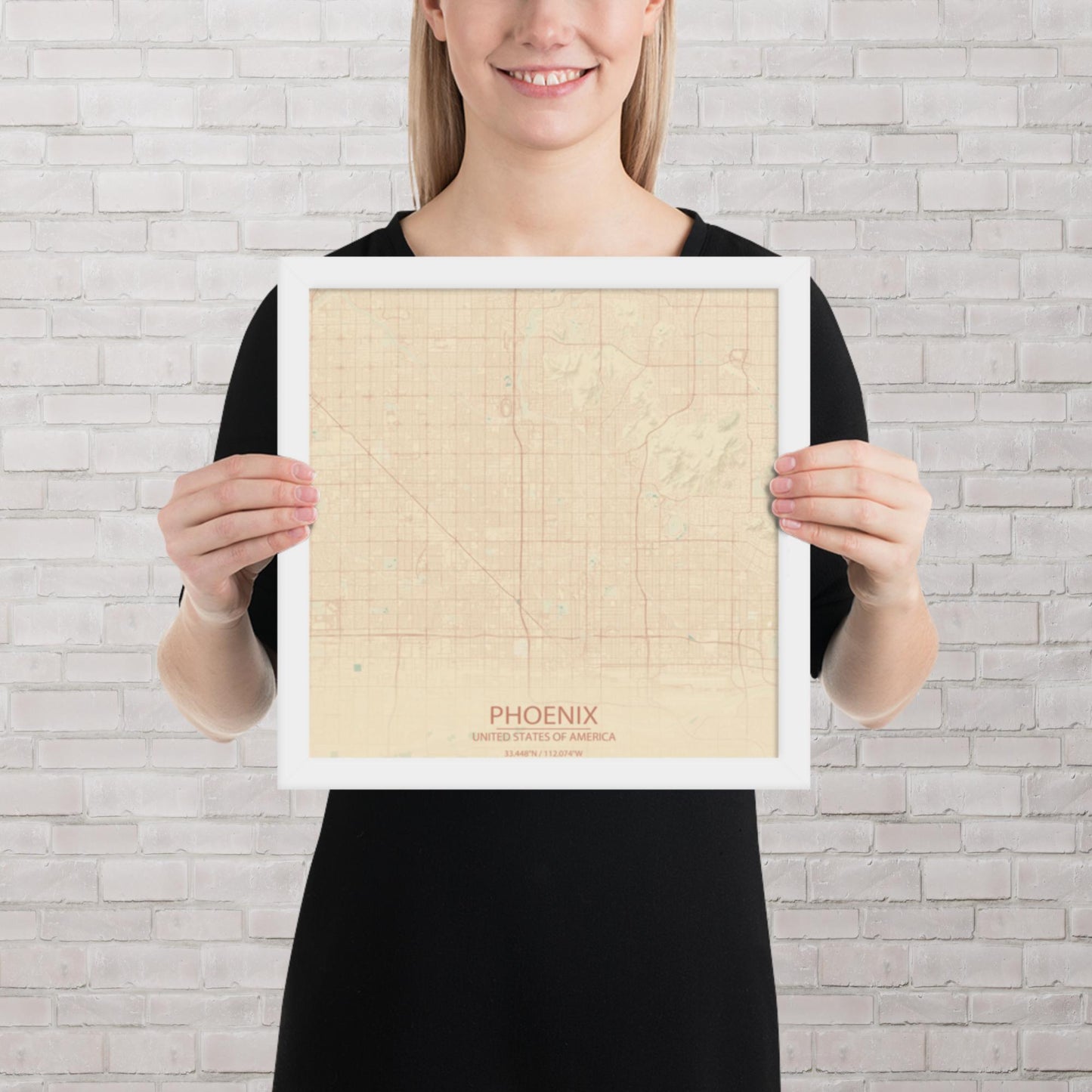 Phoenix Vintage Style Framed Map