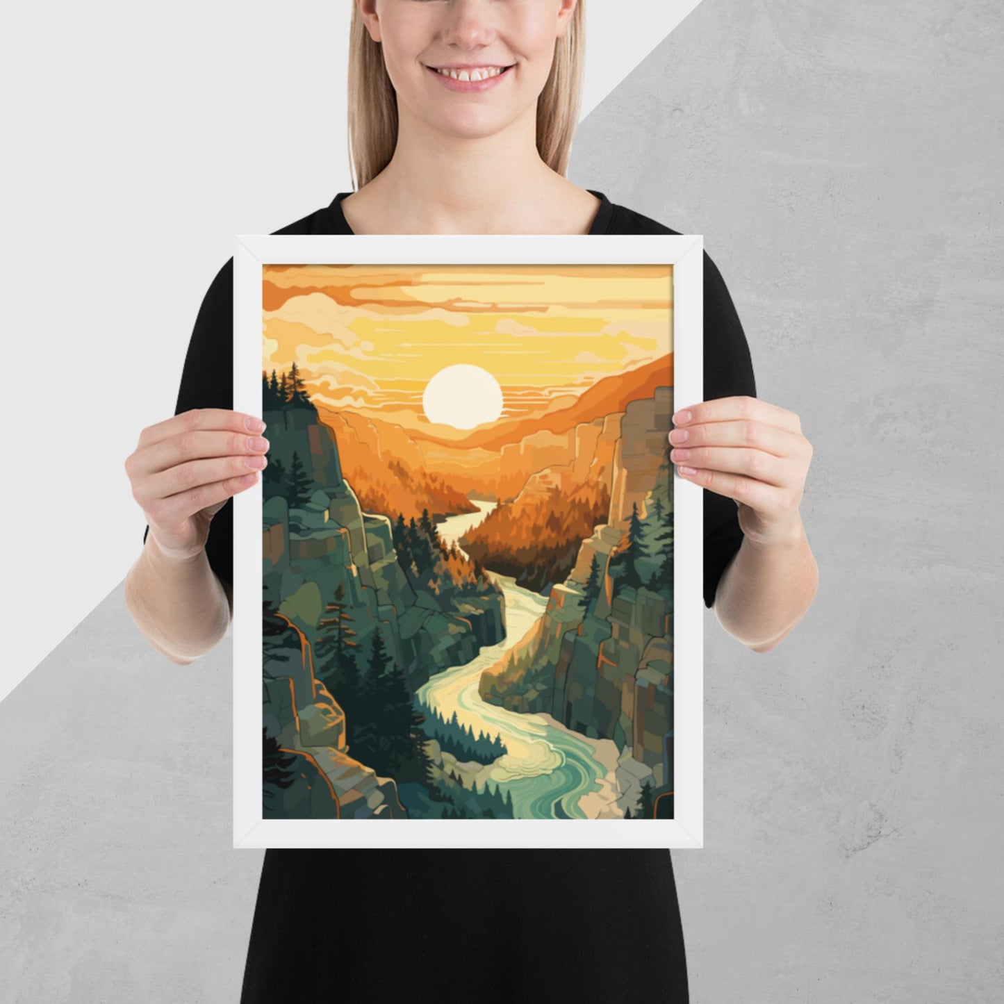 Canyon River Sunset Framed Poster