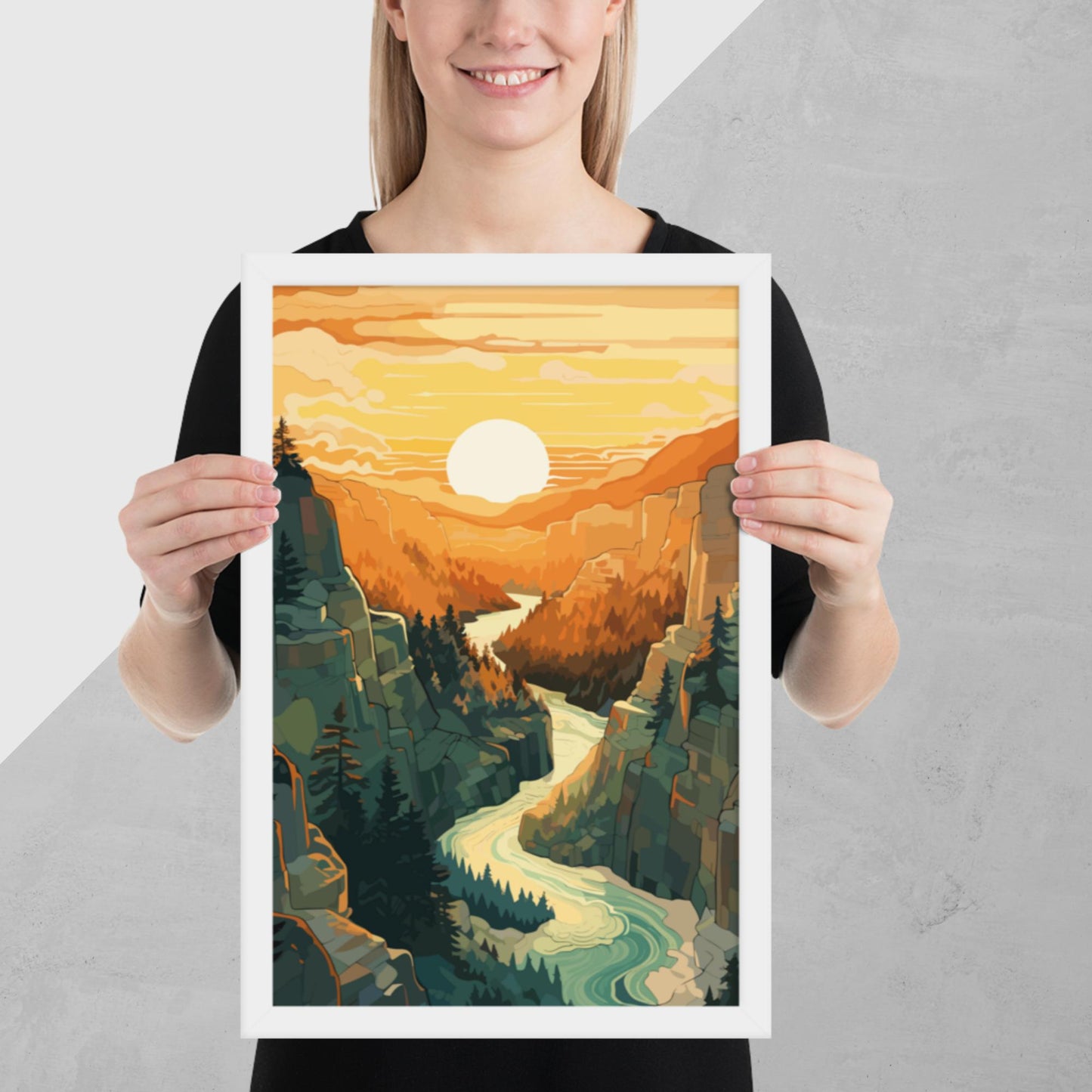 Canyon River Sunset Framed Poster