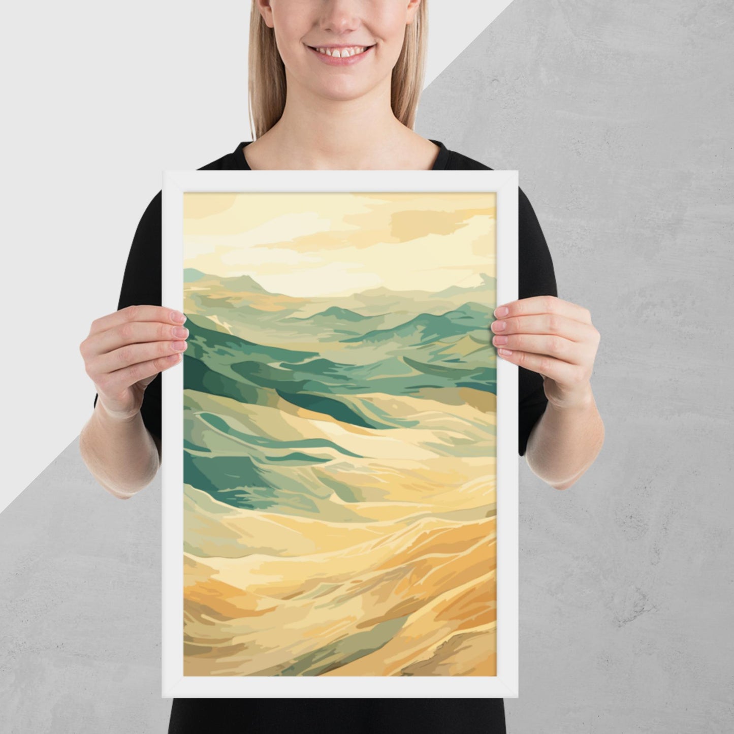 Sunny Sand Dunes Framed Poster