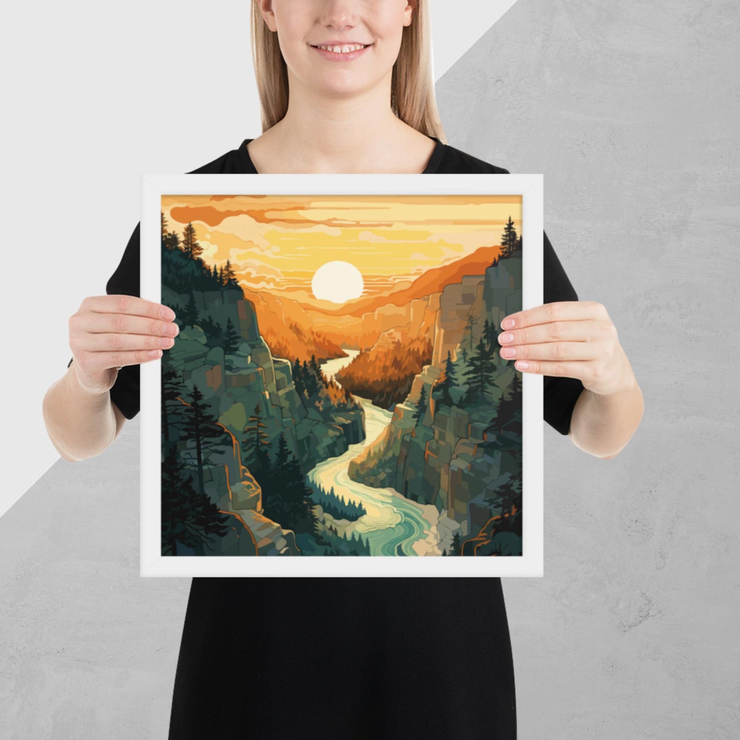 Canyon River Sunset Framed Poster