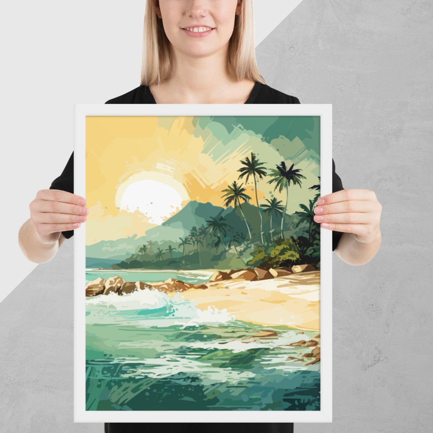 Tropical Island Beach Framed Poster