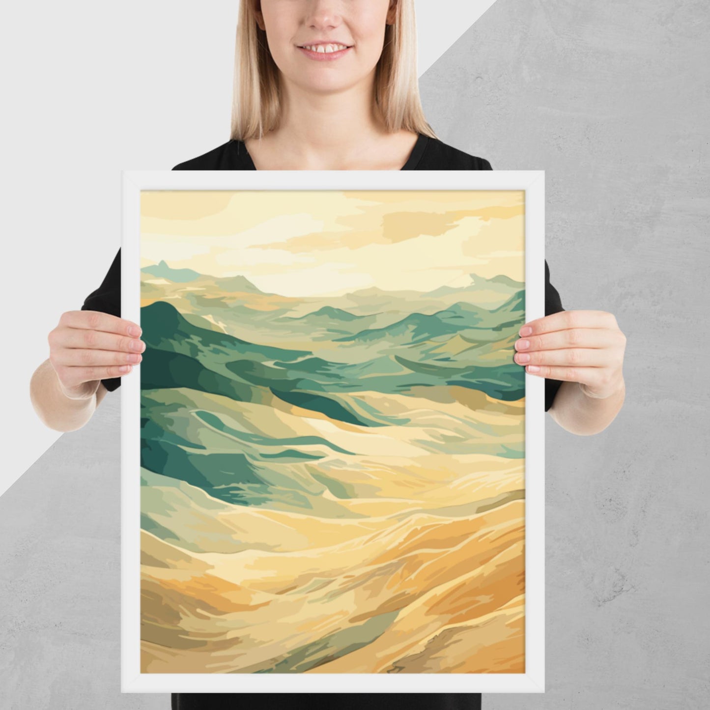 Sunny Sand Dunes Framed Poster