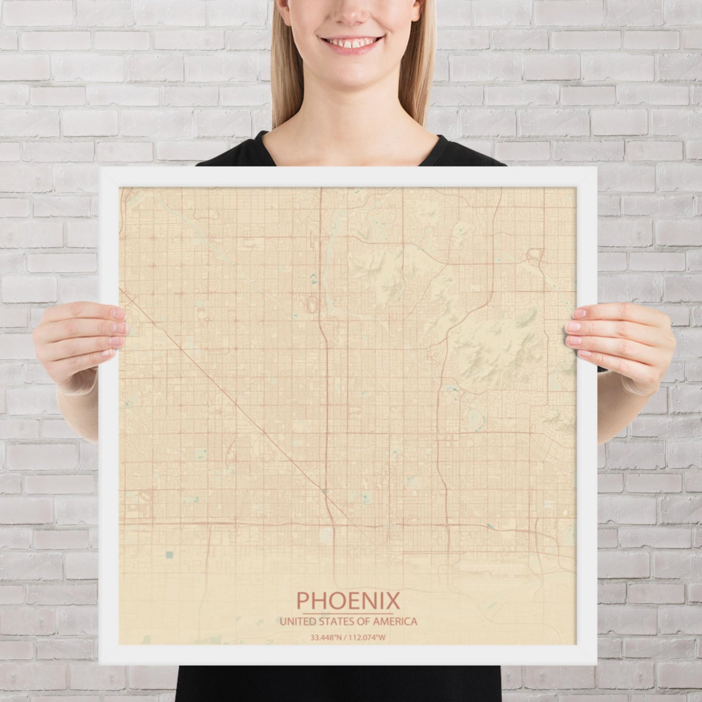 Phoenix Vintage Style Framed Map