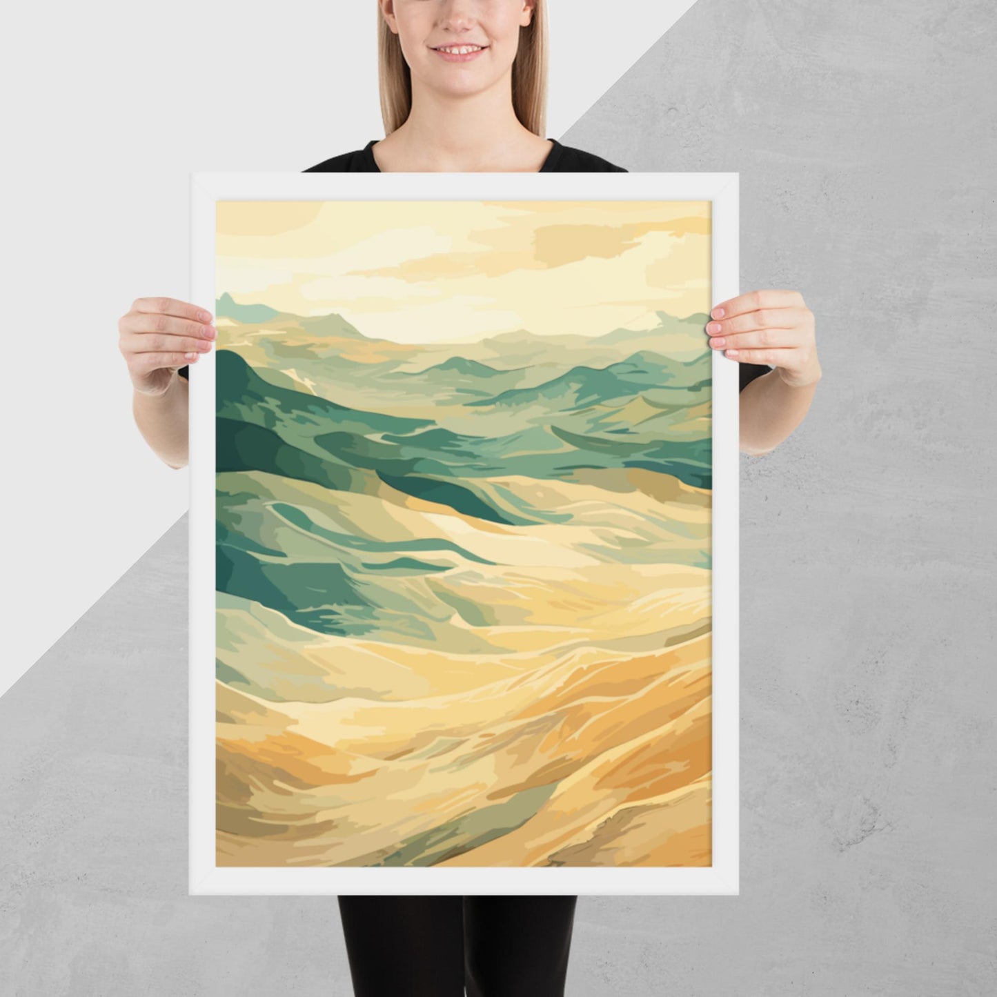 Sunny Sand Dunes Framed Poster