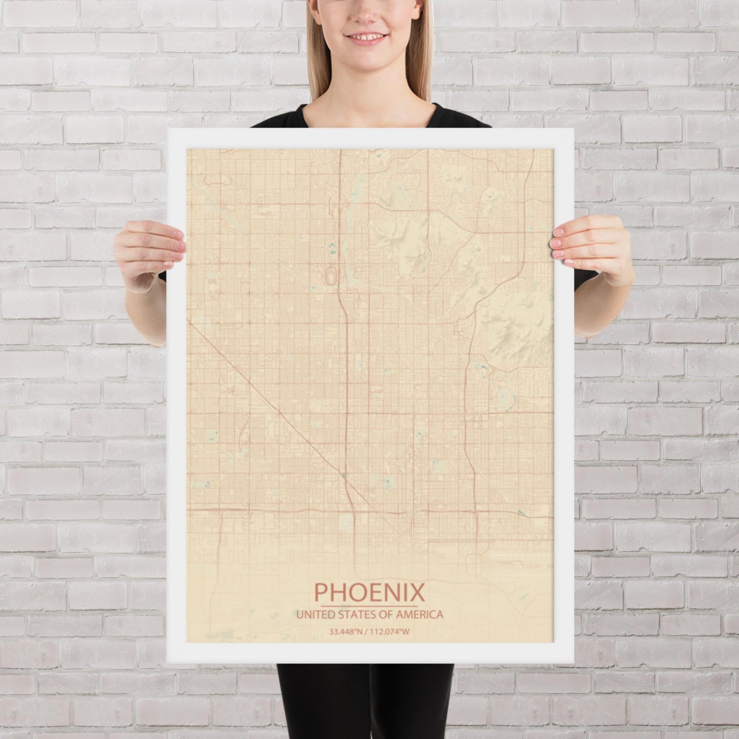 Phoenix Vintage Style Framed Map