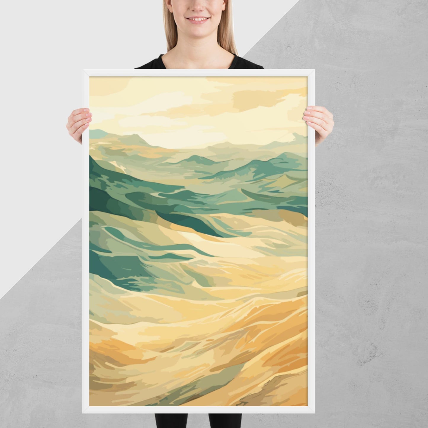 Sunny Sand Dunes Framed Poster