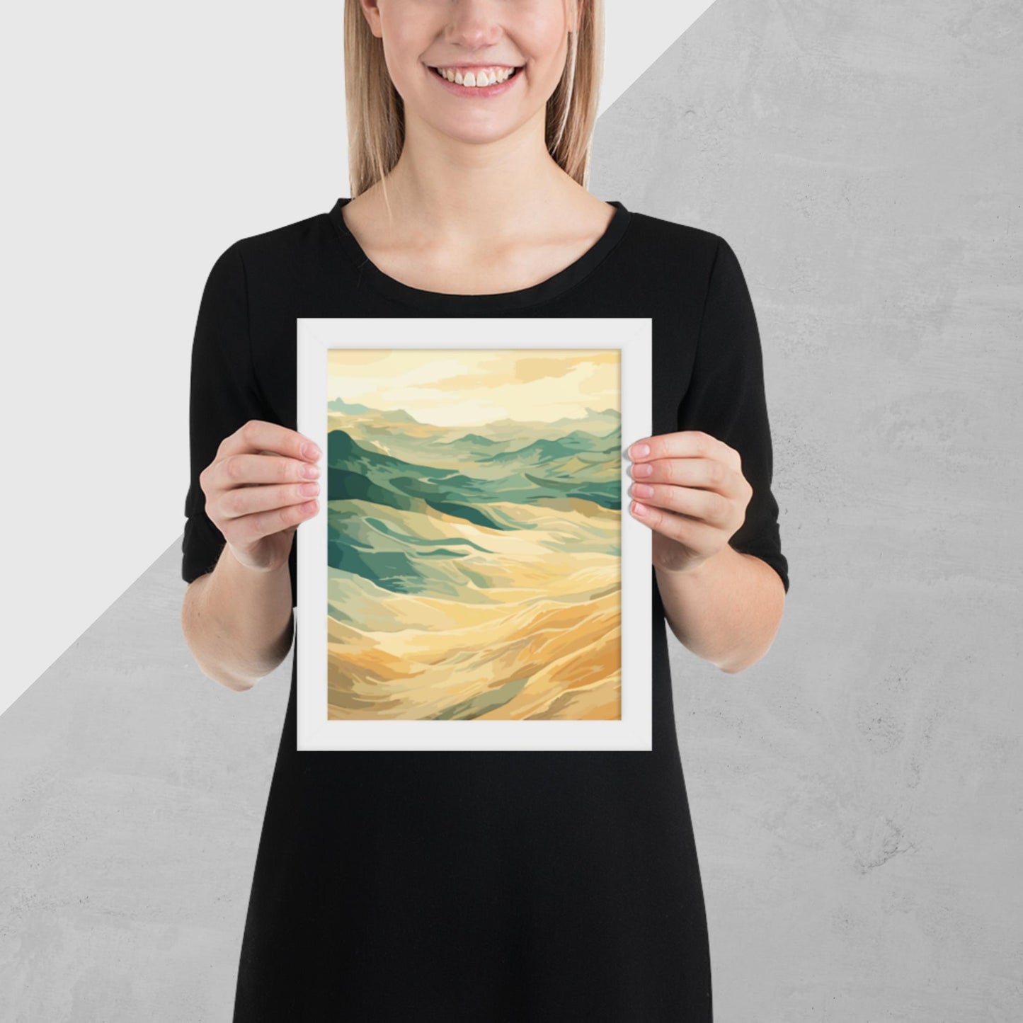 Sunny Sand Dunes Framed Poster