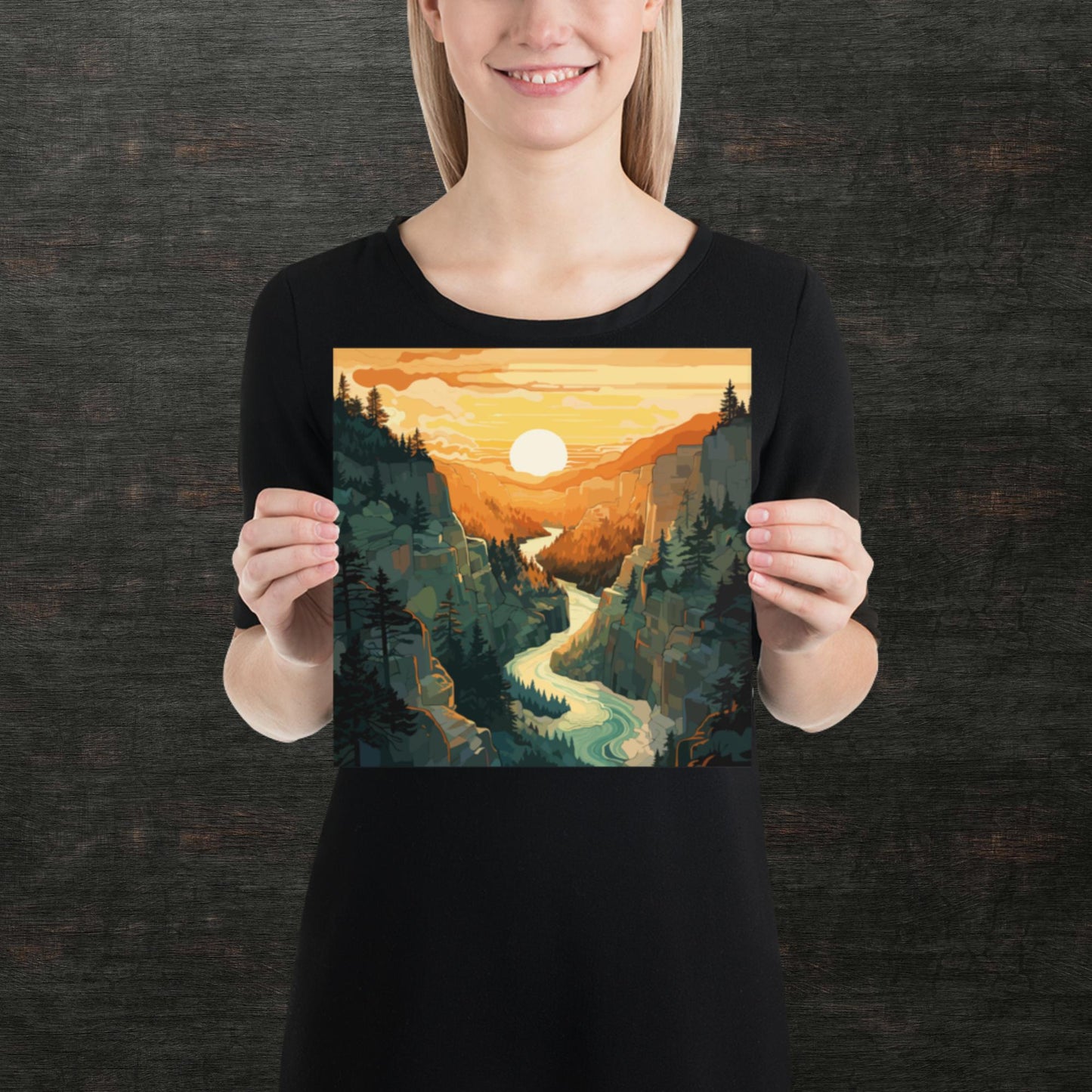 Canyon River Sunset Paper Poster