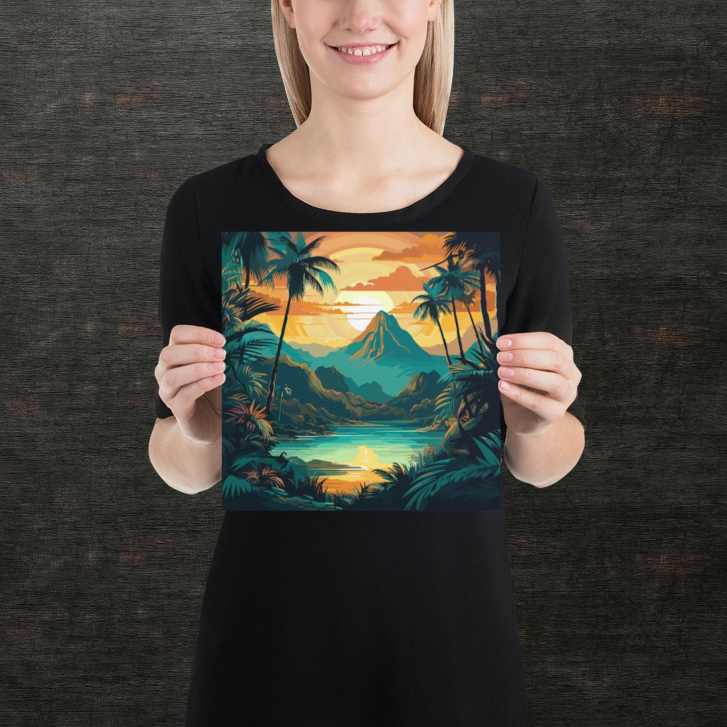 Rainforest Mountain Sunset Paper Poster