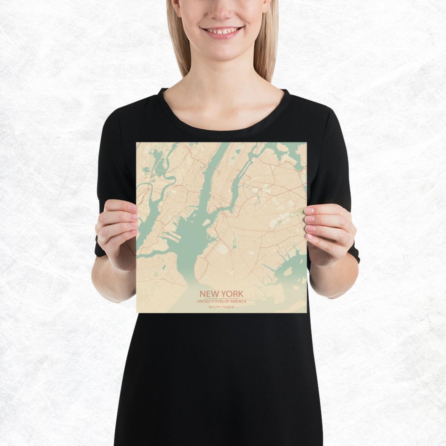 New York Vintage Style Paper Map