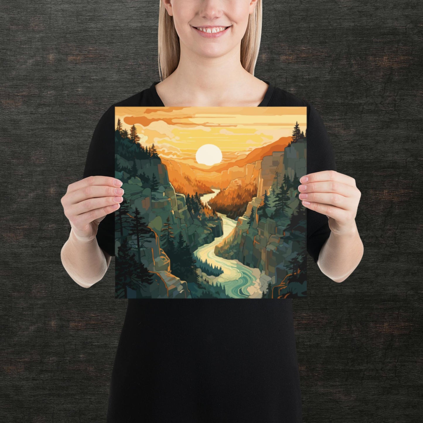 Canyon River Sunset Paper Poster