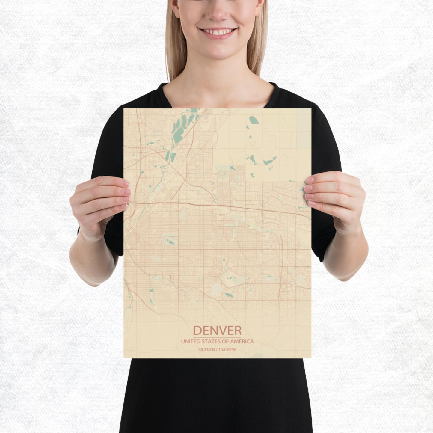 Denver Vintage Style Paper Map