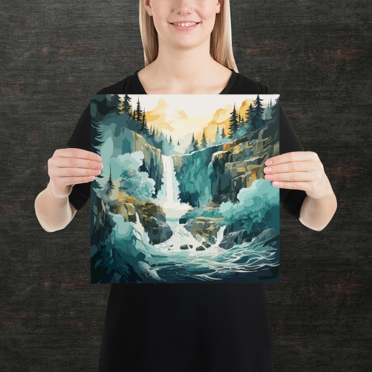 Roaring Forest Waterfall Paper Poster