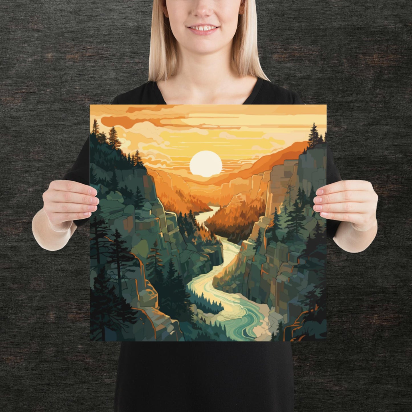 Canyon River Sunset Paper Poster