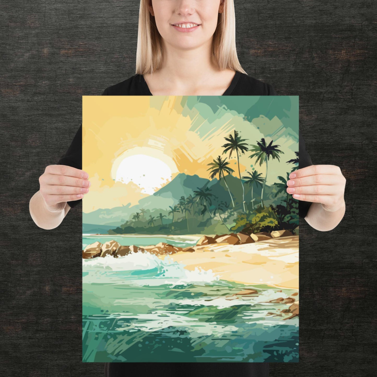 Tropical Island Beach Paper Poster