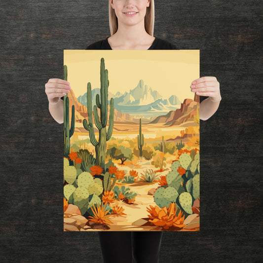 Mountainous Desert Life Paper Poster