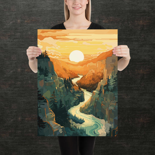 Canyon River Sunset Paper Poster