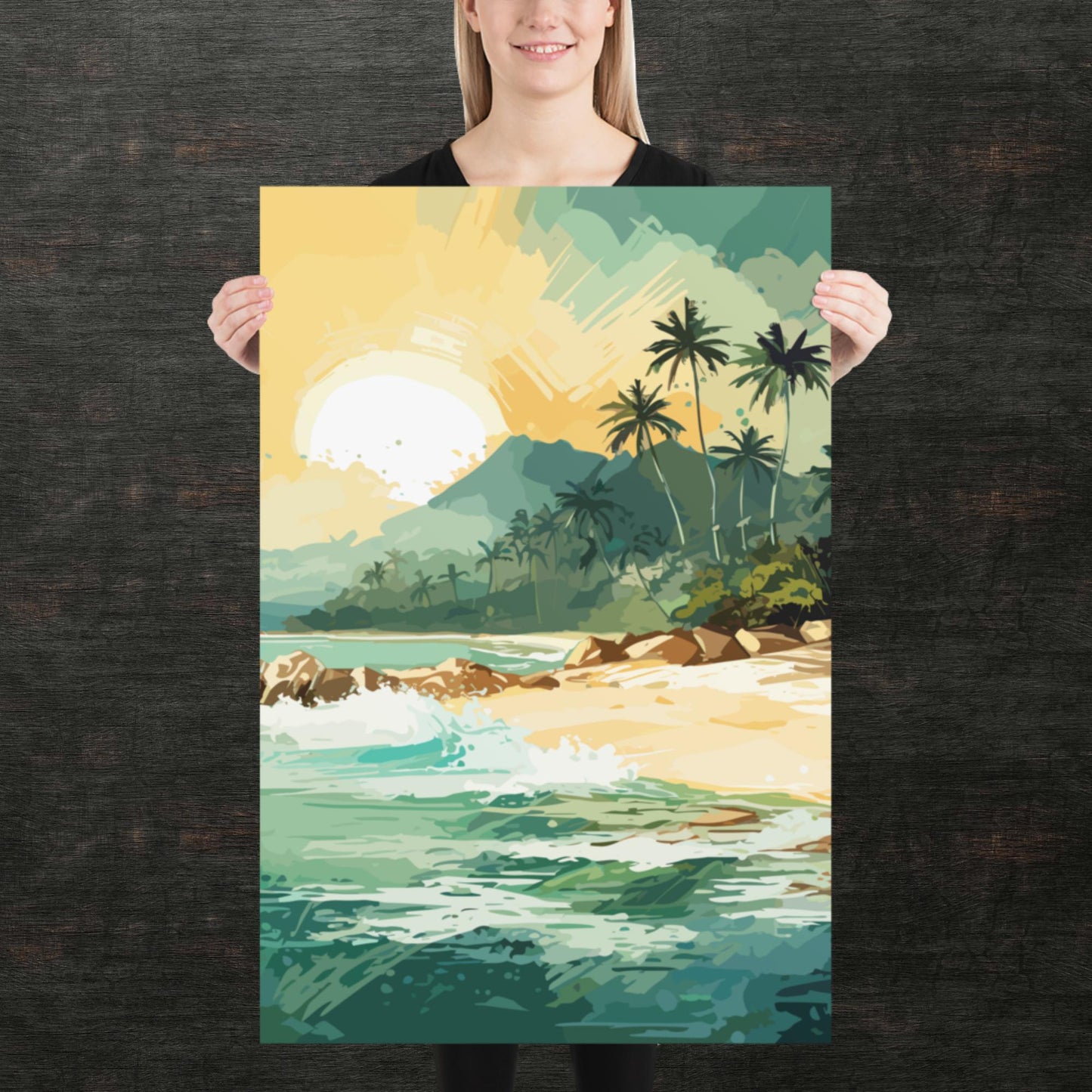 Tropical Island Beach Paper Poster