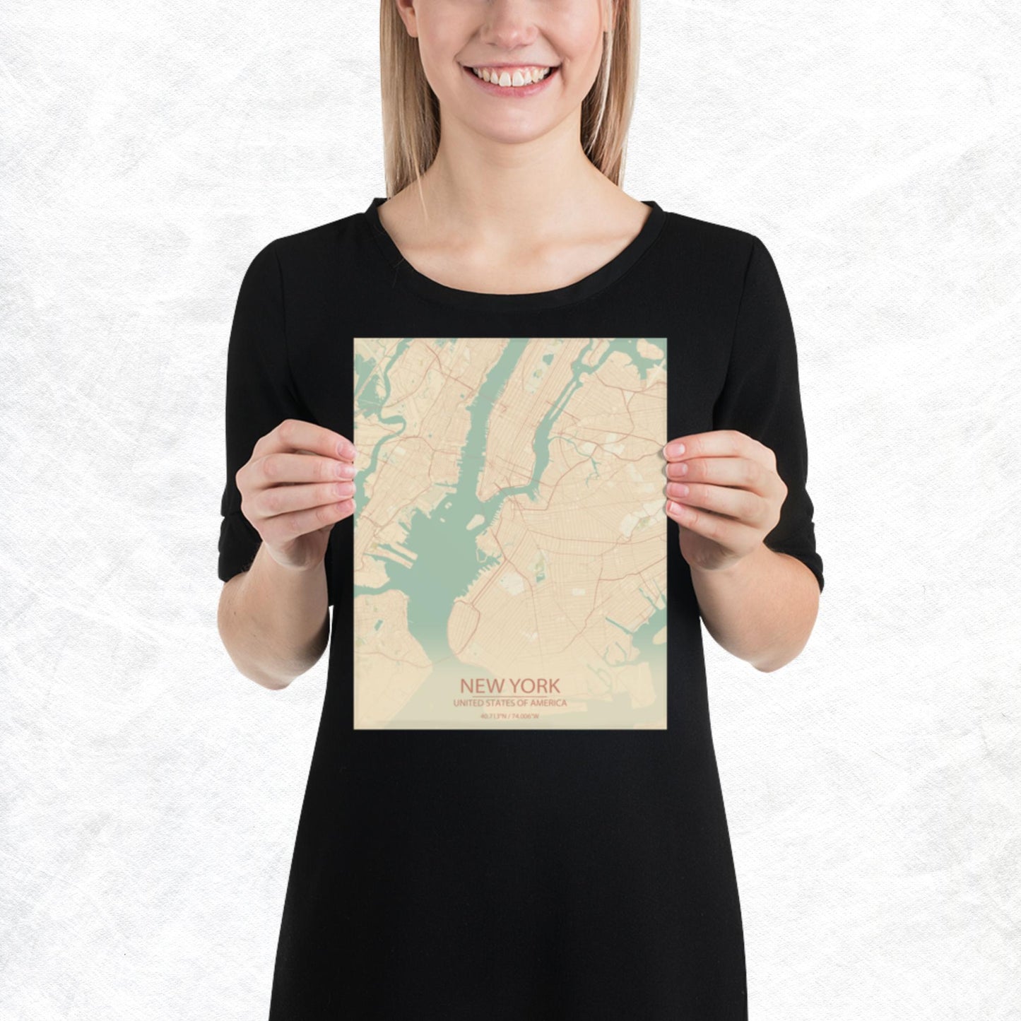 New York Vintage Style Paper Map