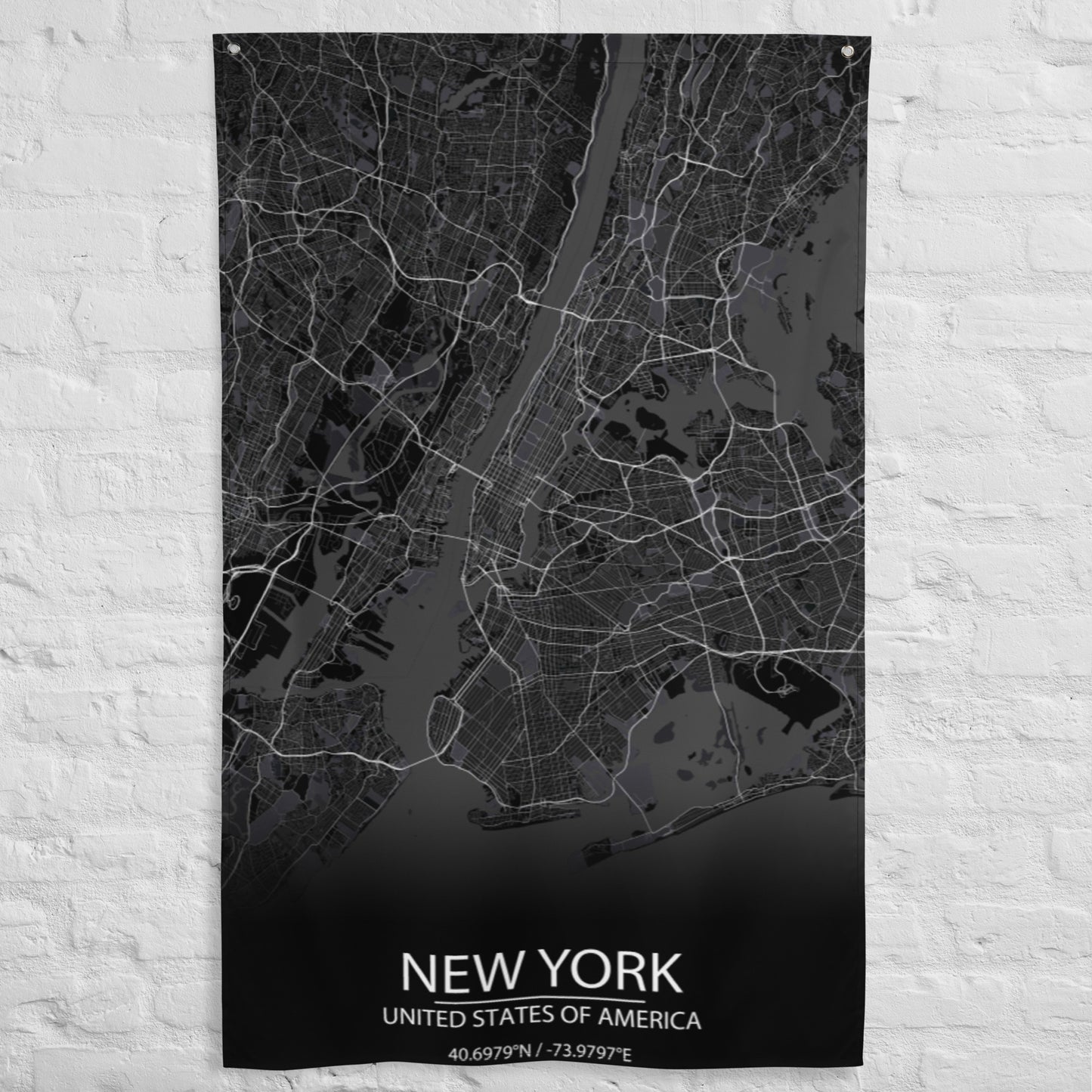 New York Black Flag Map