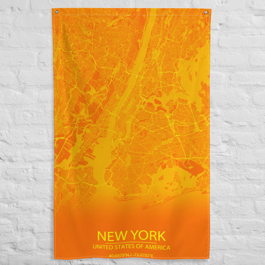 New York Orange and Yellow Flag Map