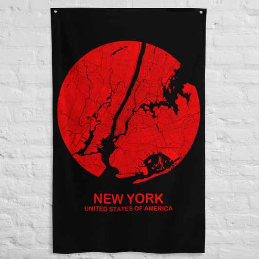 New York Circular Red Flag Map