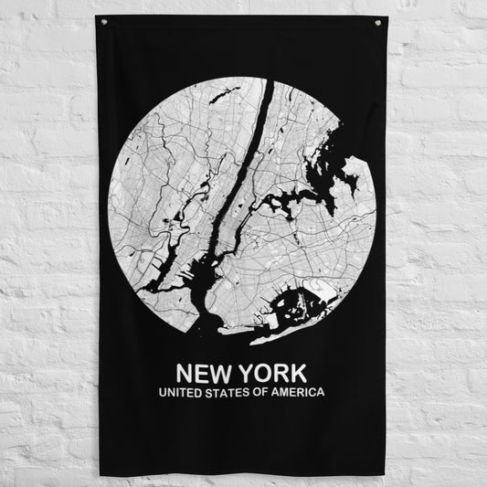 New York Circular White Flag Map