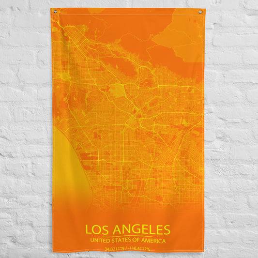 Los Angeles Orange and Yellow Flag Map