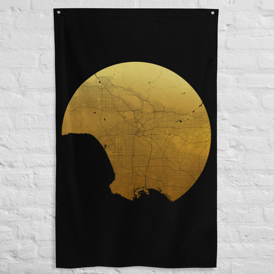 Los Angeles Gold on Black Flag Map