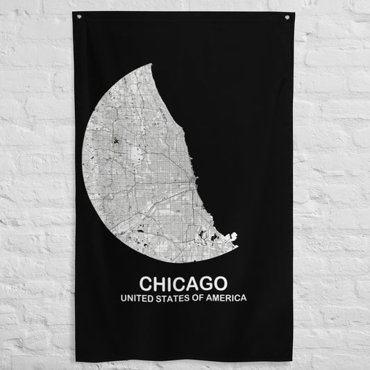 Chicago Circular White Flag Map