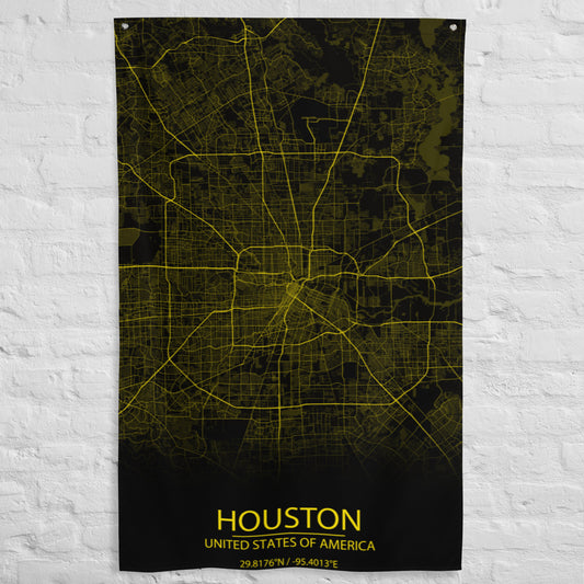 Houston Black and Yellow Flag Map