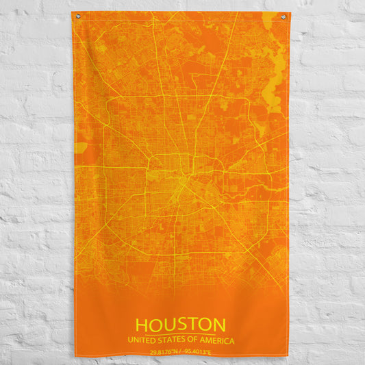 Houston Orange and Yellow Flag Map