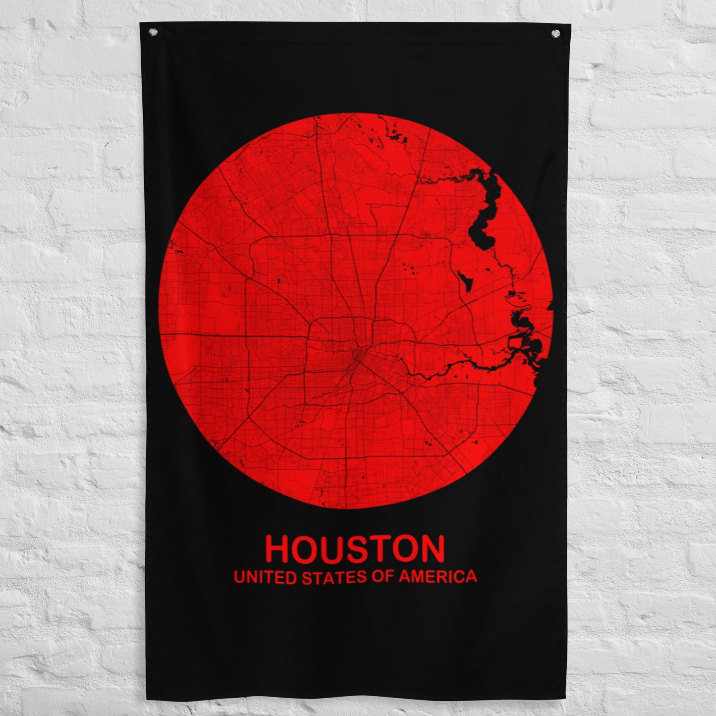 Houston Circular Red Flag Map