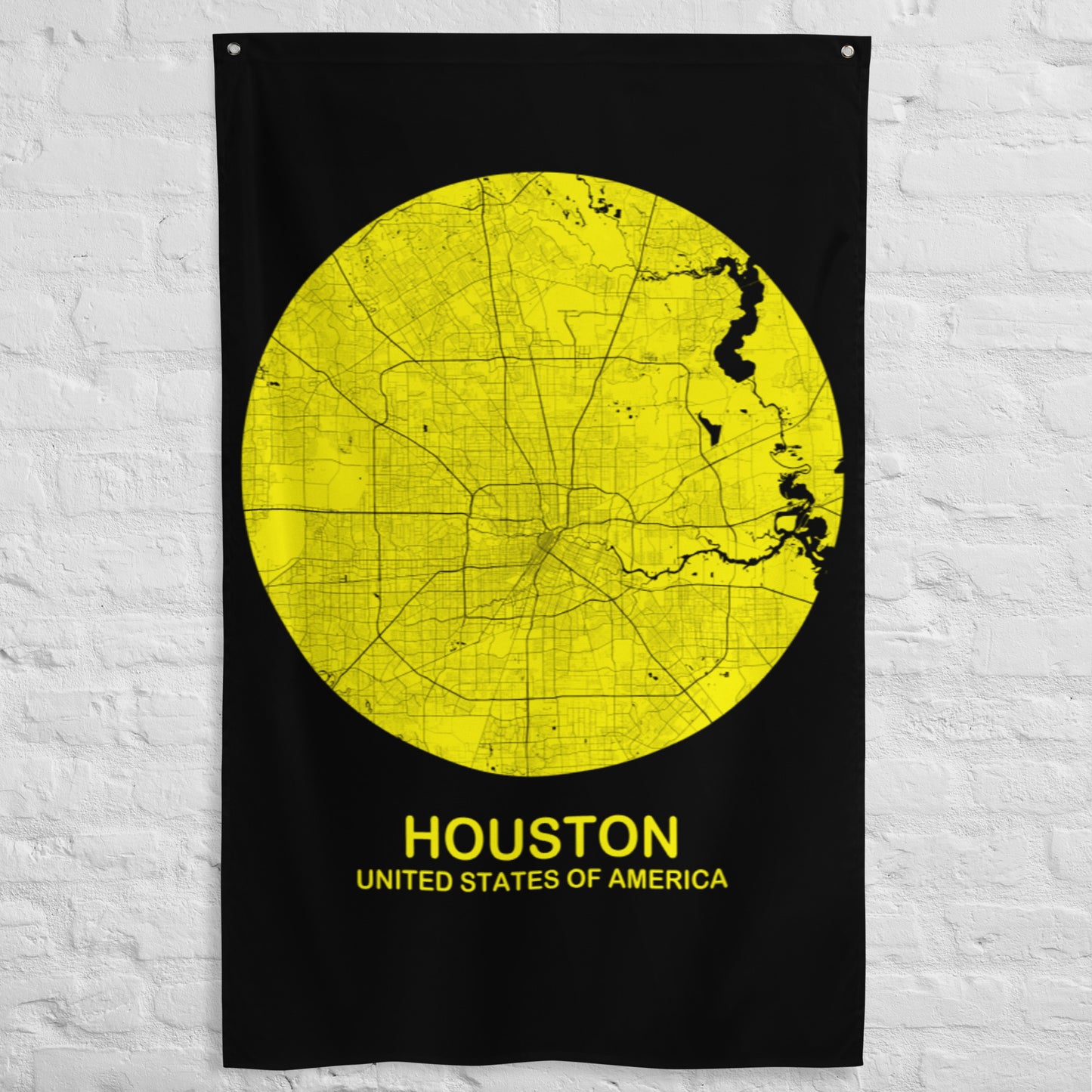 Houston Circular Yellow Flag Map