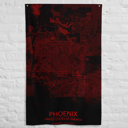 Phoenix Black and Red Flag Map