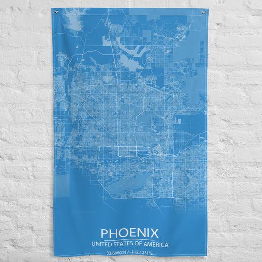 Phoenix Blue and White Flag Map