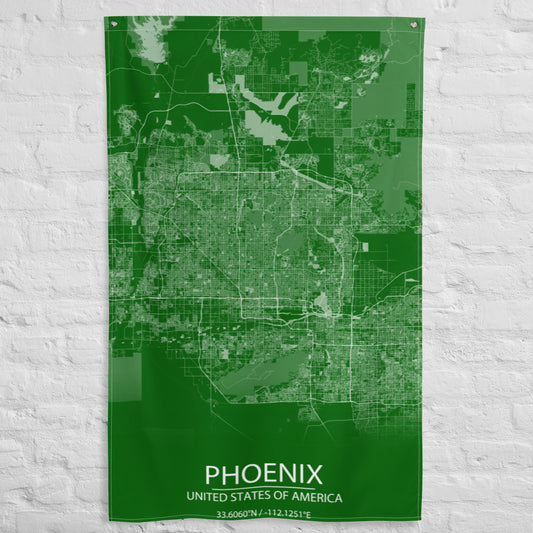 Phoenix Green and White Flag Map