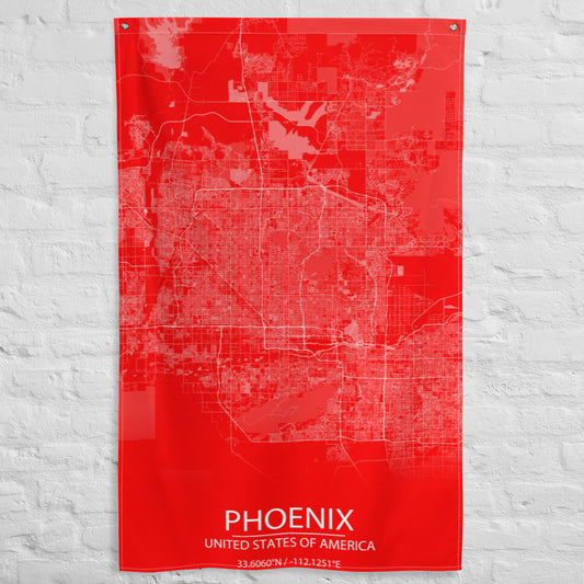 Phoenix Red and White Flag Map