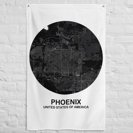 Phoenix Circular Black Flag Map