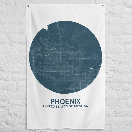 Phoenix Circular Blue Flag Map