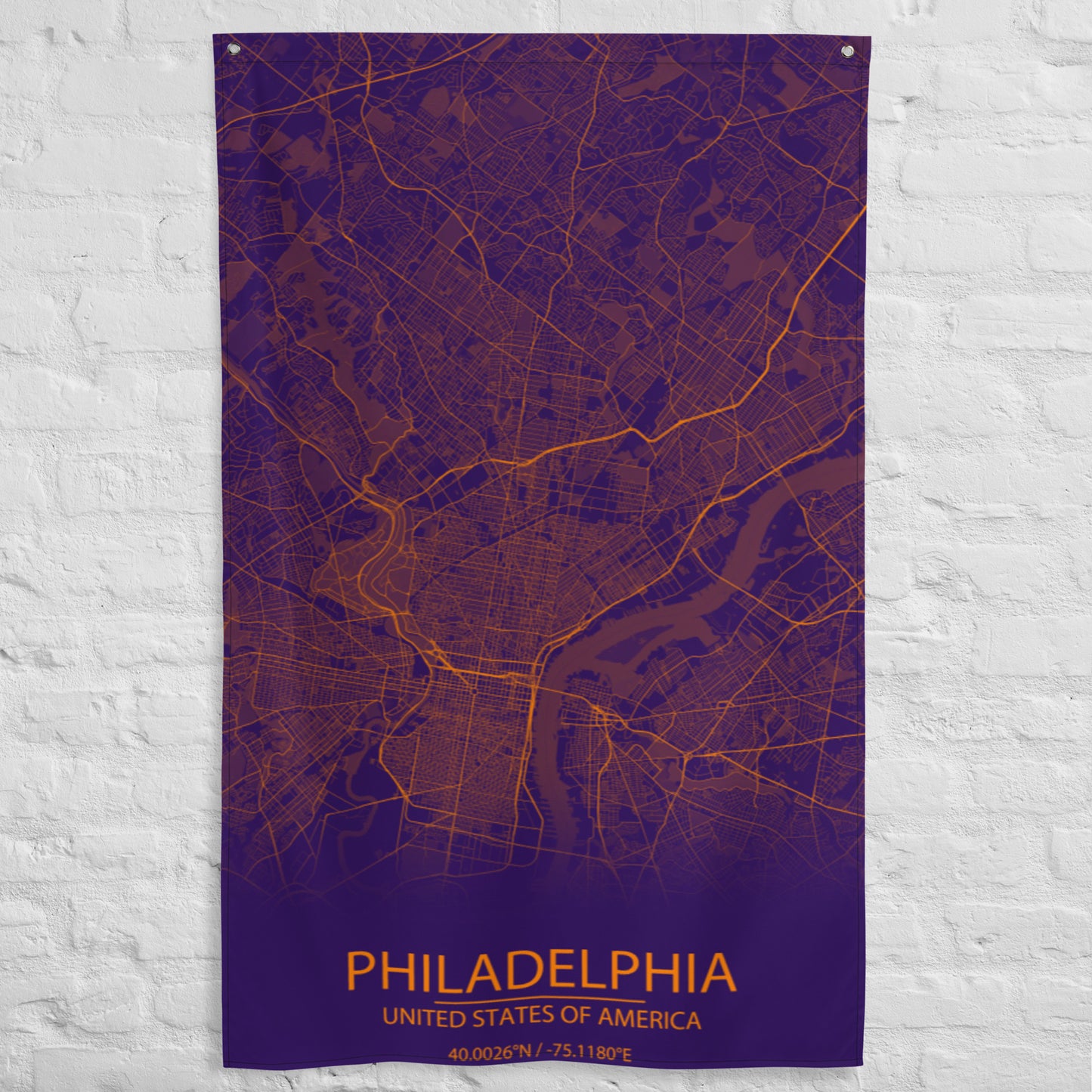 Philadelphia Purple and Orange Flag Map