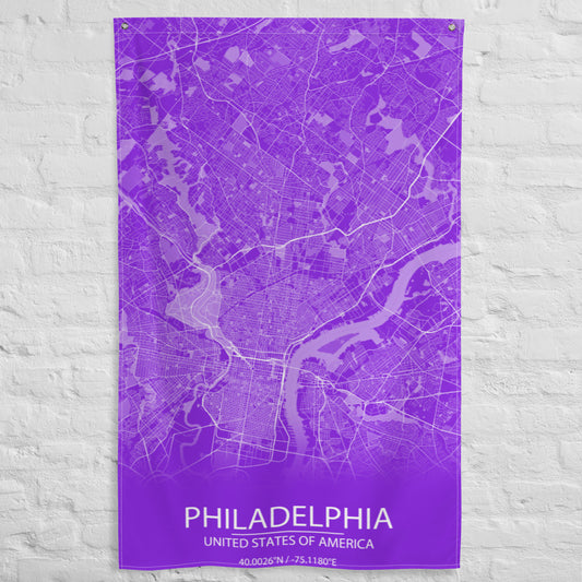 Philadelphia Purple and White Flag Map