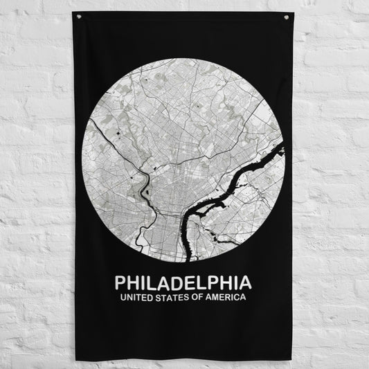 Philadelphia Circular White Flag Map