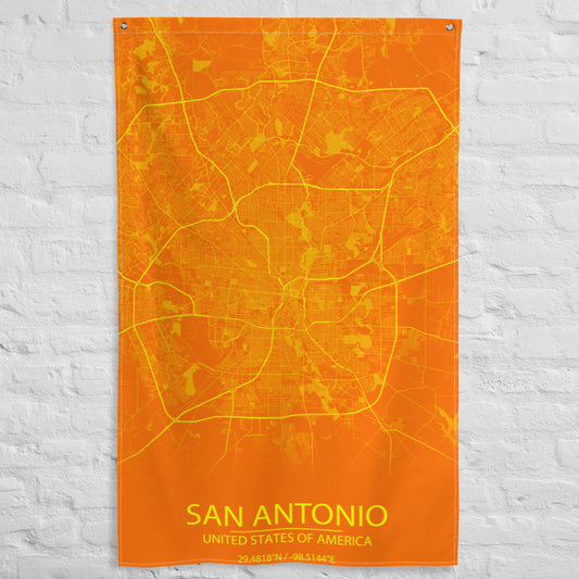 San Antonio Orange and Yellow Flag Map