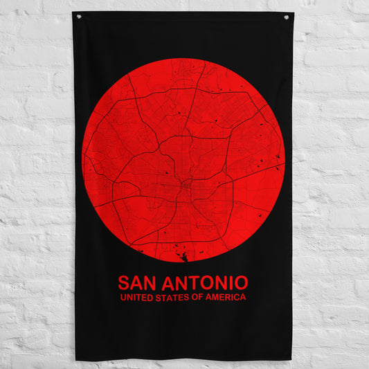 San Antonio Circular Red Flag Map