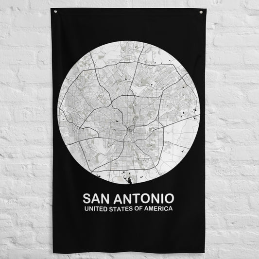 San Antonio Circular White Flag Map